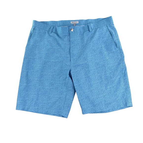 Peter Millar Shorts Men 40x10 Blue Shackleford Performance Golf Crown Sport AOP - Picture 1 of 12